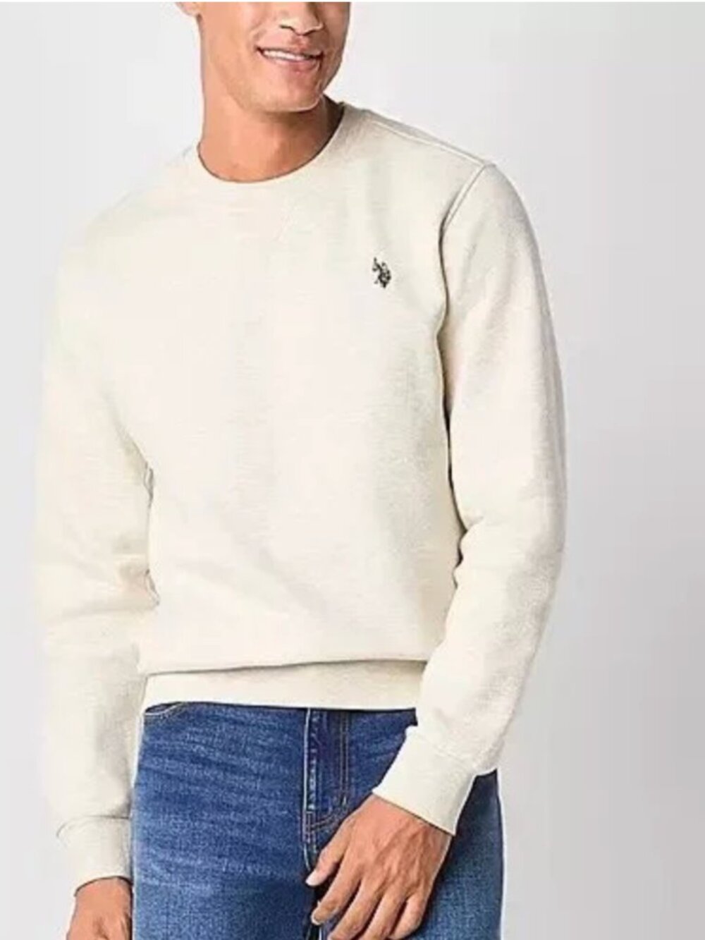 U.S. Polo Assn. Fleece Mens Embroidered Crew Neck Long Sleeve Sweatshirt